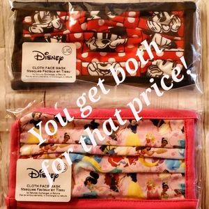 💙Disney Polyester Cloth Face Masks 2pcs Size L💙